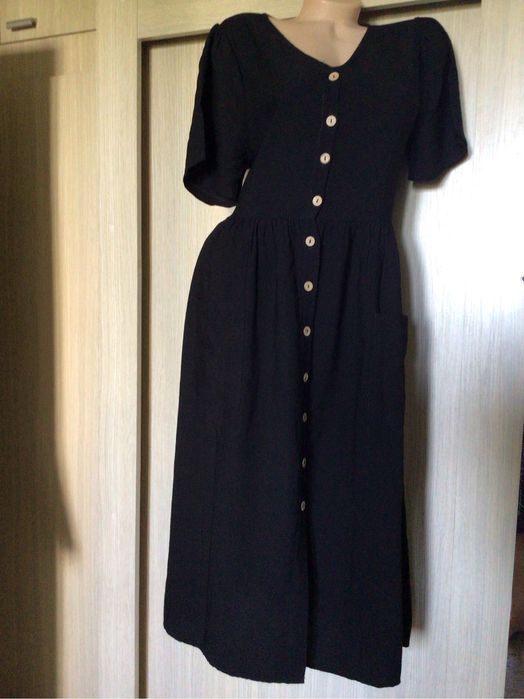 Платье чёрное. Лён.