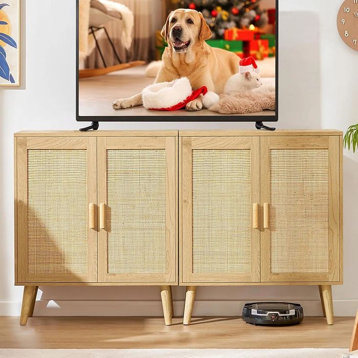 Акцентен шкаф с 2 ратанови врати, кухня, трапезария