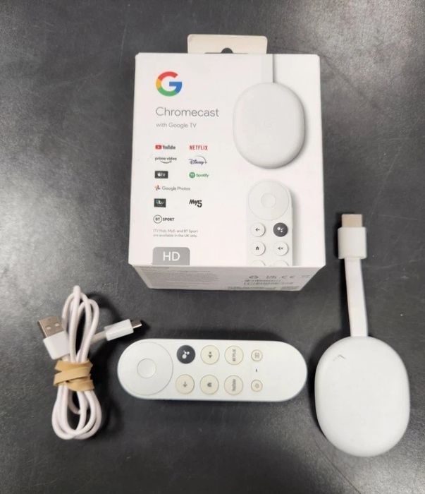 Smart TV Android - Chromecast Google TV HD (Model G454V), Rezolutie Full HD 1080p, 1.5GB RAM, 8GB Stocare, Alb