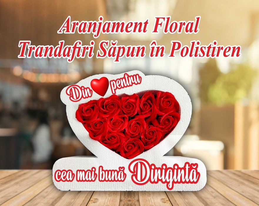 Aranjament Floral - Trandafiri Săpun în Polistiren