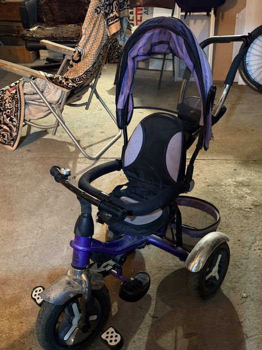 Велосипед на ручке, коляска