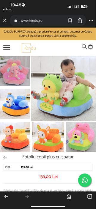 Fotloiu bebe copii cu spatar