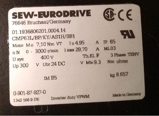 Серводвигатель SEW EURODRIVE CMP63L (Германия)