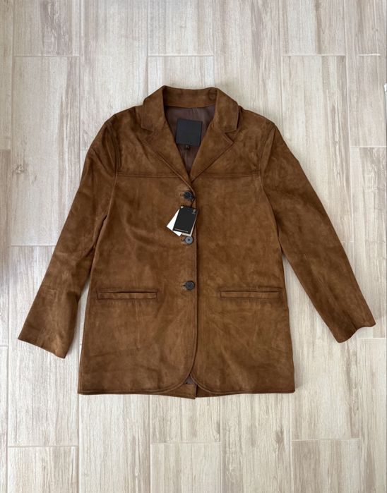 Кожено сако Massimo Dutti