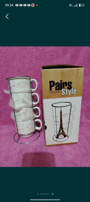 Новые чайники для заваривания чая, кофе и комплект чашек.