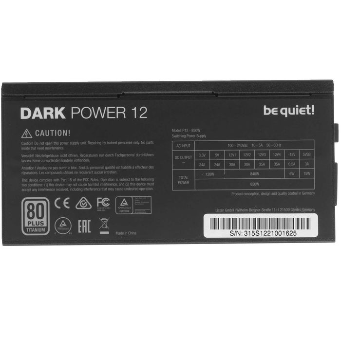 Блок питания Be Quiet 850 80+ Titanium
