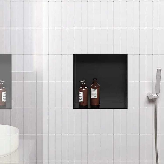 Raft incastrat patrat, inox periat, Wall-Box 30x30x10cm / 60x30x10cm