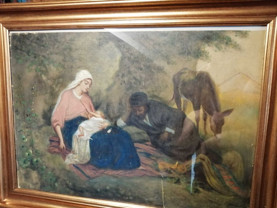 Tablou Maria Constantinescu - Tema religioasa, ulei pe panza, semnat