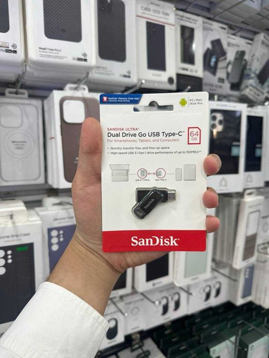 1 Тб, 512, 256, 128, 64, 32 Гб. Флешкa Type-C SanDisk Ultra Dual Drive