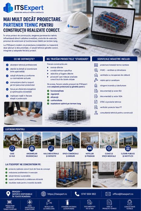 Proiectare Instalații | DTAC | PT | DDE | Avize ISU și SGA | ITSExpert Brașov