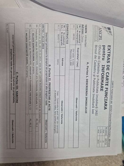 Oportunitate! Teren 6000 mp Cercu/Bârnova cu gaz, apă și curent