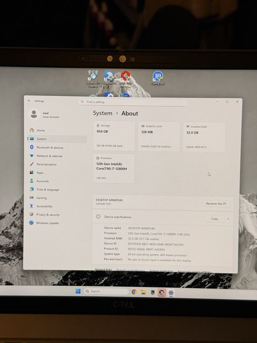 Dell Latitude 5531, i7-12800H, 32GB RAM, SSD 1TB