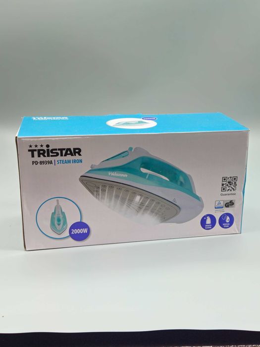 Парна ютия, топ цена Tristar 2000W, керамична плоча, вертикална пара!