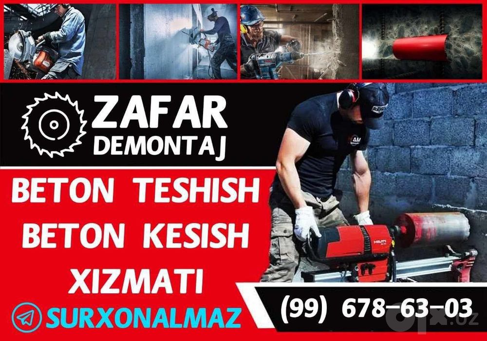 Beton teshish va kesish xizmati