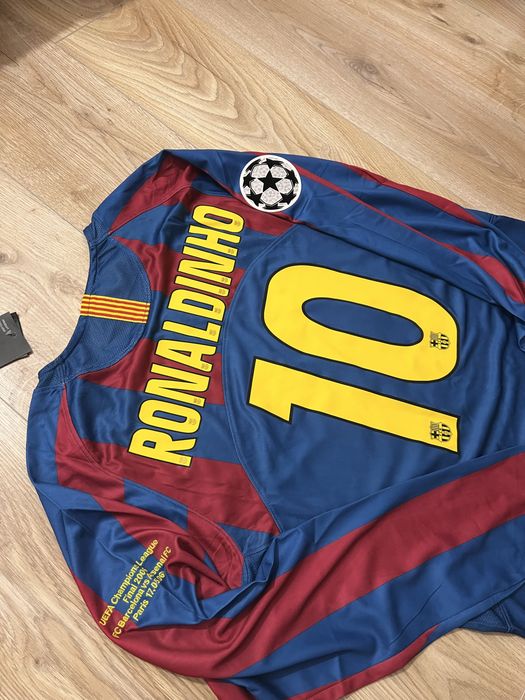 Tricou de fotbal cu maneca lunga Nike FC Barcelona finala champions league 2006 Ronaldinho 10 Nou