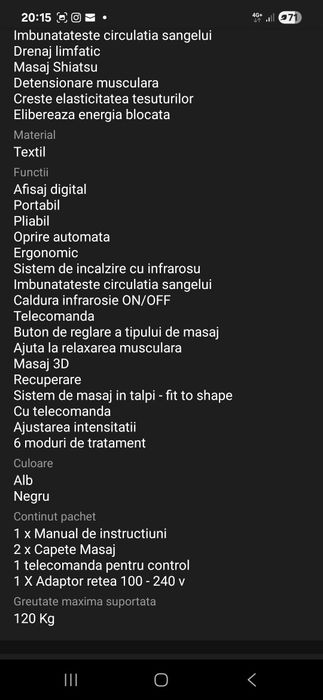 Aparat de masaj pentru picioare cu presopunctura