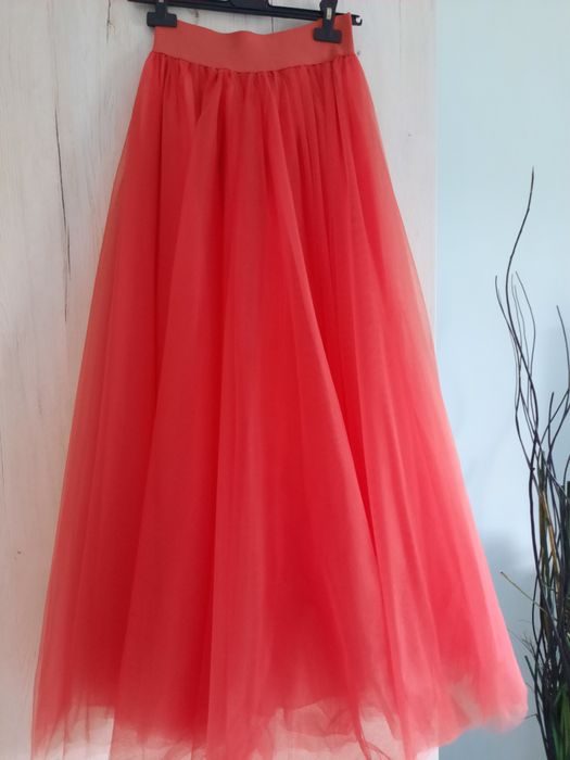 Fustă  tule  culoarea corai