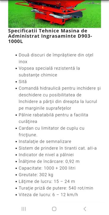 Distribuitor azot vogel&noot d903 /quvigne d 903 și plug reversibil vo