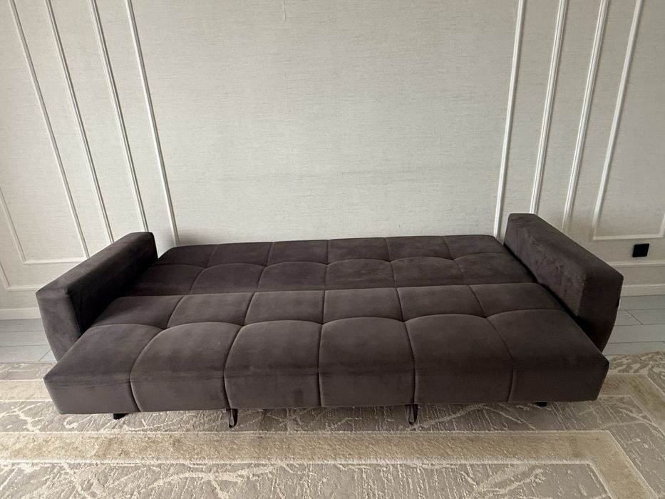 Раскладной диван, тёмно-серый