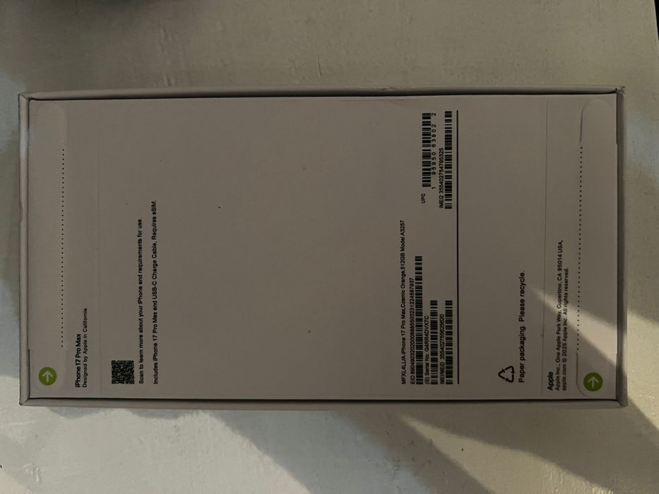 Vand iPhone 17 pro Max