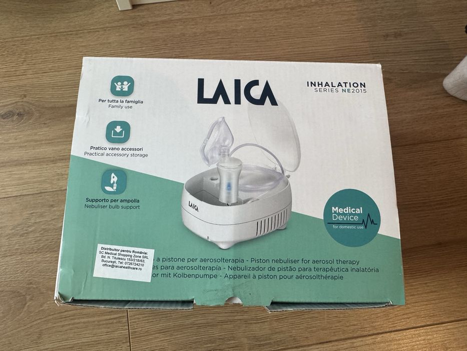 Aparat de aerosoli Laica NE2015, depozitare accesorii, copii si adulti