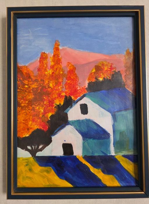 Стильная картина «Осенний пейзаж» в раме