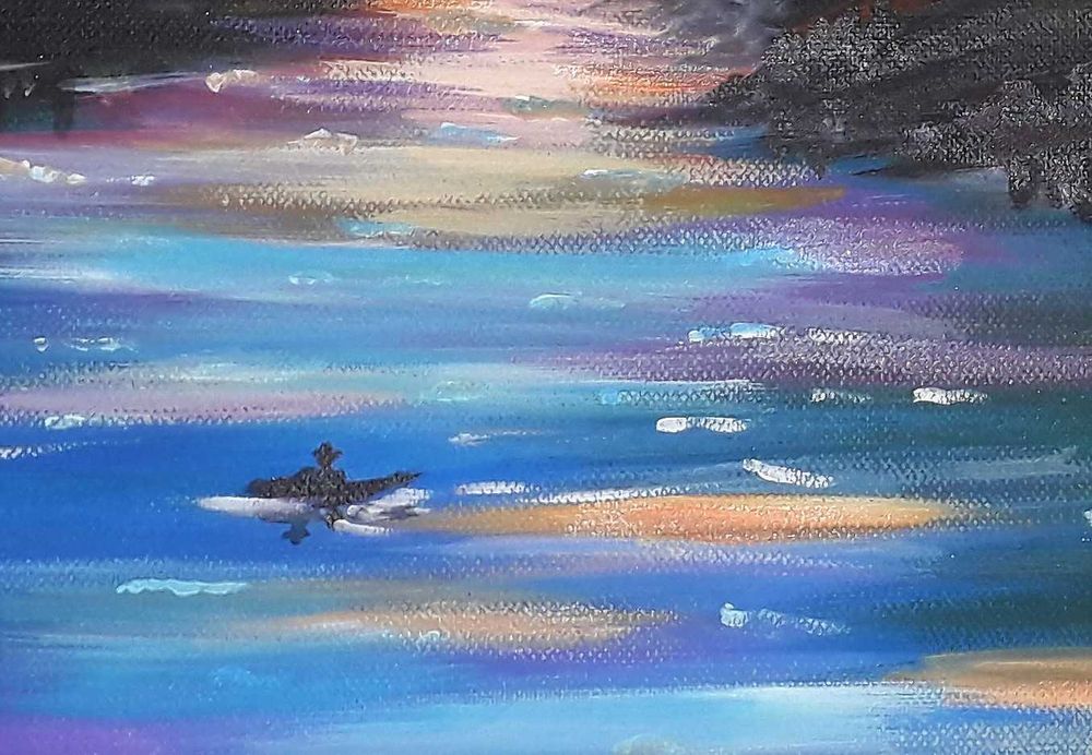 Pictura in culori acrilice "Lilac Sky"