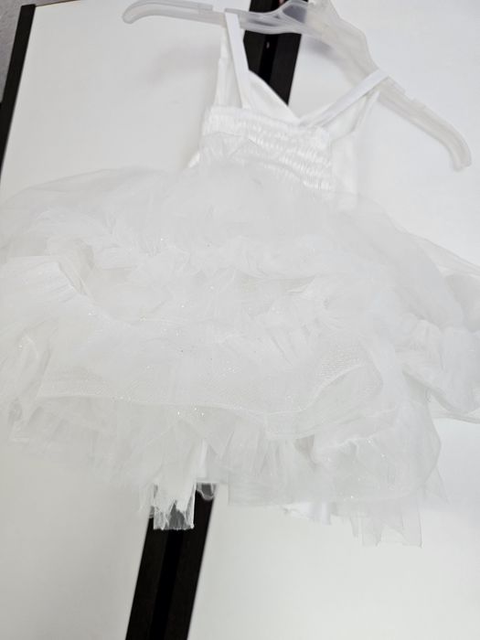 Официална бяла детска рокля