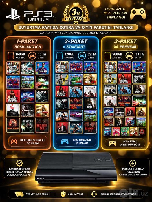 Playstation 3 / Sony / Optom va donalab sotamiz!