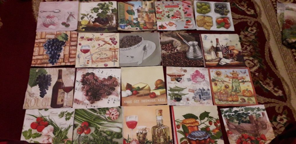 Продам салфетки для декупажа(разные тематики,разные размеры)