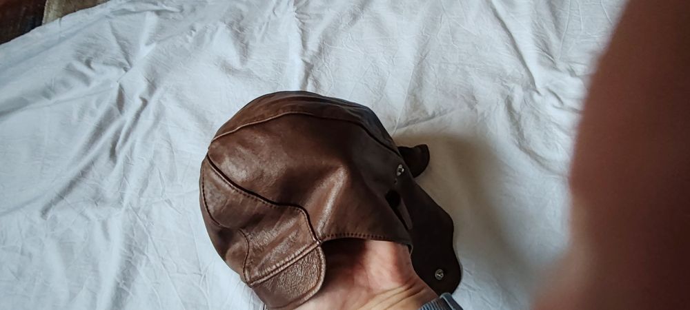 Cască de piele aviator