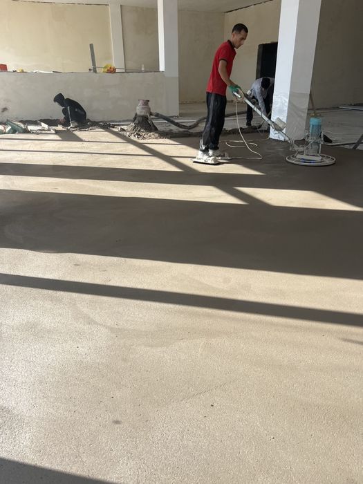 Пол сухой стяжка с агрегатом