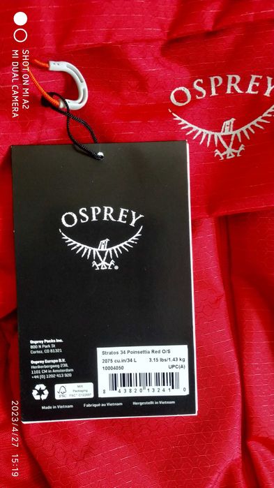 Osprey Stratos 34 Poinsettia Red