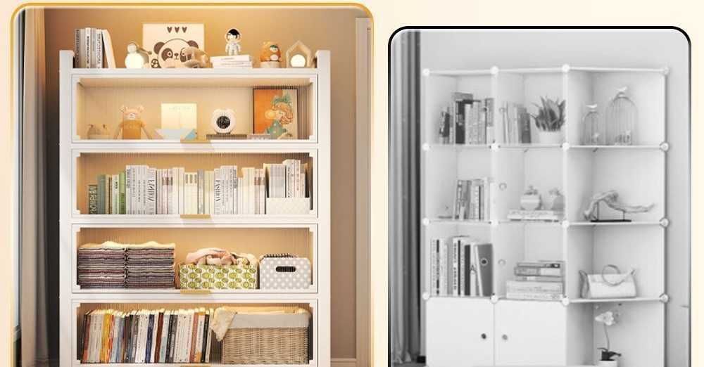 Ochiladigan eshikli kitob javoni/chang va namlikdan himoya