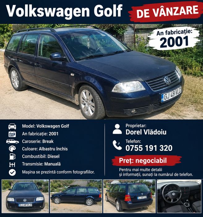 Vând golf break 2001