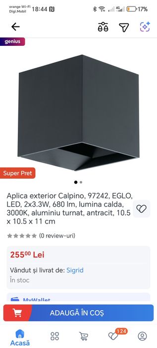 Aplica exterior Calpino, 97242, EGLO, LED, 2x3.3W, 680 lm,lumina calda