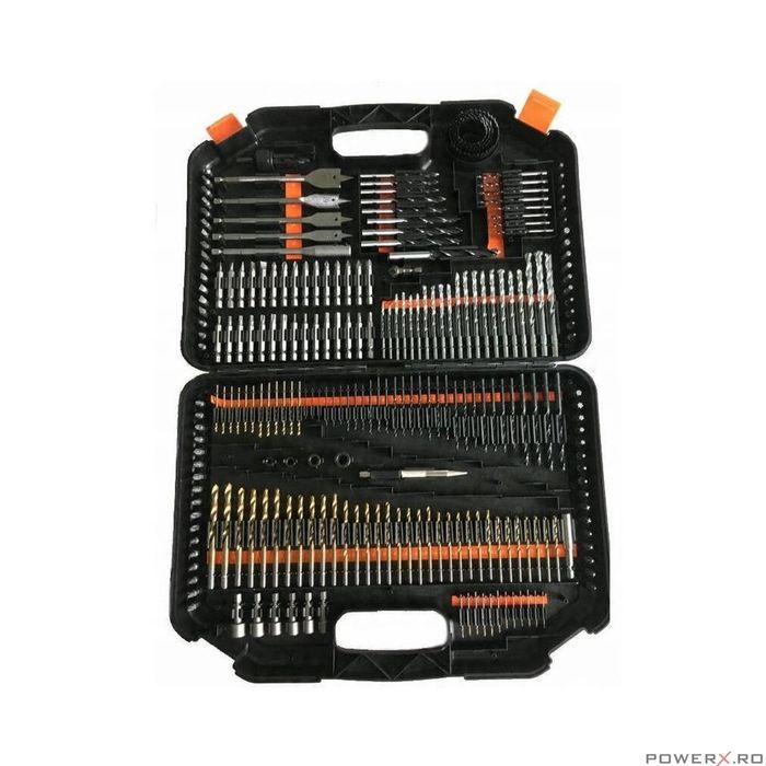 Trusa set 246 burghie si biti pentru lemn, metal, beton, Kraft
