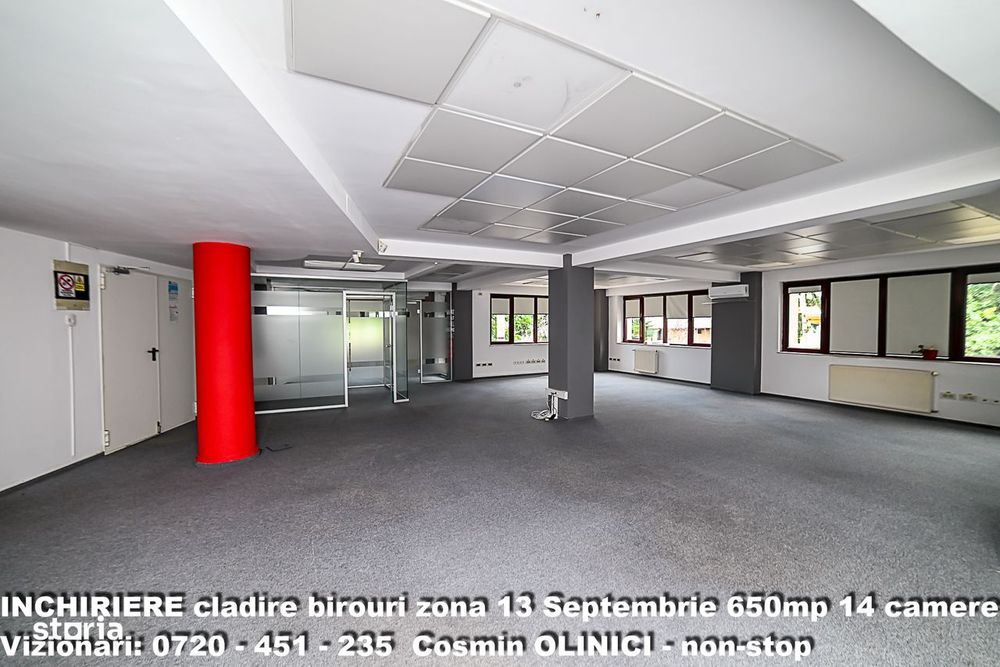 Spatii birouri de inchiriat zona 13 Septembrie I S+P+3 I 650 util