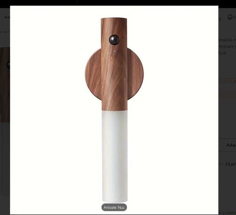 lampa magnetica wireless cu senzor de mișcare