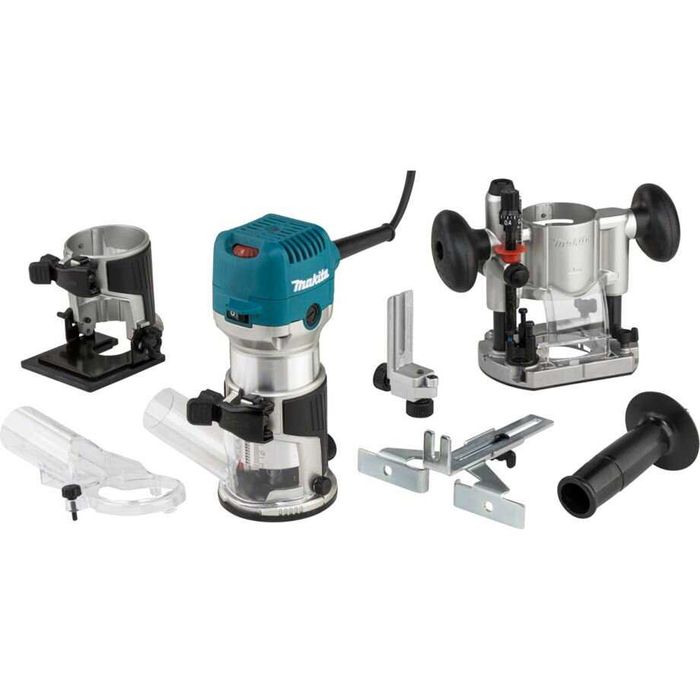 MAKITA, Masina de frezat verticala si unimanuala 6/8 mm 710 W RT0700C, + EXTRA ACCESORII  + GEANTA TRANSPORT + 35 CAPETE DE FREZA