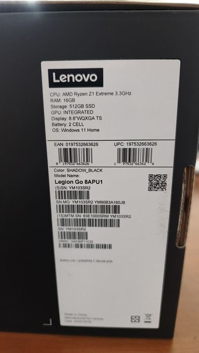 Lenovo Legion Go Z1 Extreme / 16GB / 512GB + аксесоари (Приемам интересни бартери)