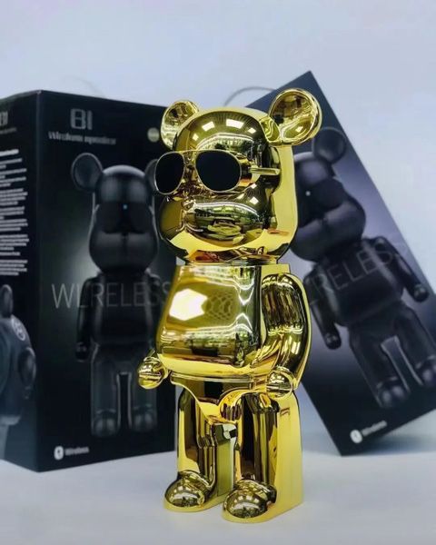 Сувенирная колонка-медвежонок, золотая, с чистым звуком