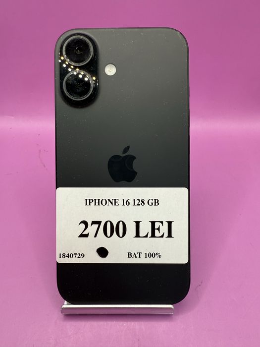 Iphone 16 128 GB Bat 100% •Matei Amanet Crangasi 1840