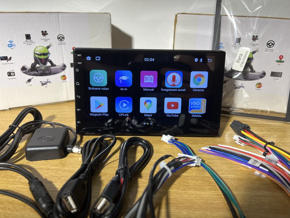 Navigatie universala 7 inch, Carplay, Android 13, 2+32GB, camera, rama