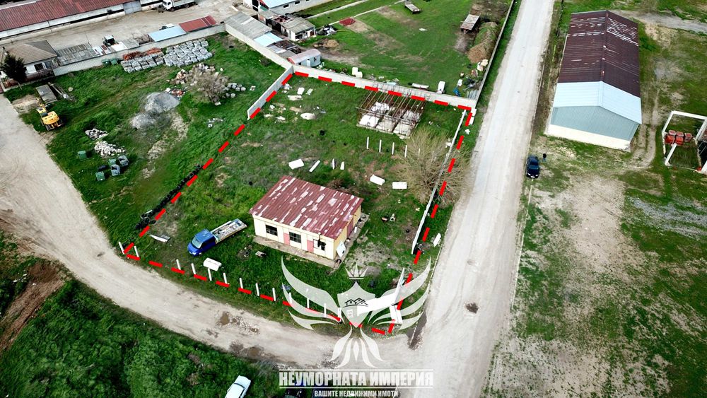 Продавам парцел 1709кв сграда 100кв промишлена зона север село Болярци