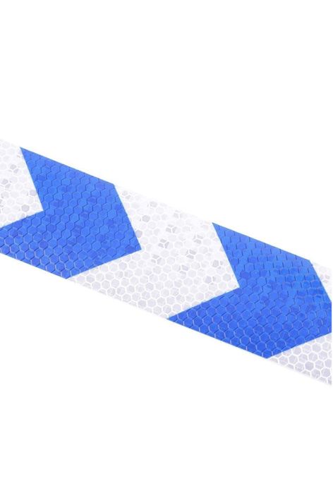 Banda Reflectorizanta Alba cu sageti Albastre 25 m Fagure Auto