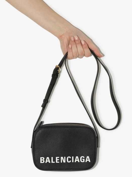 Balenciaga Black Leather XS Ville Camera Bag оригинална дамска чанта от естествена телешка кожа