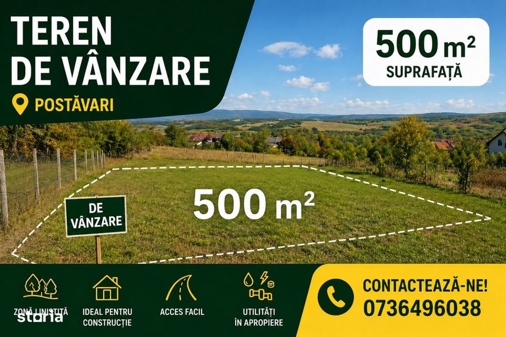 Oportunitate investitie - Zona in dezvoltare - Teren optim pentru casa