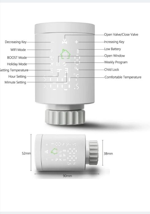 Termostat calorifer Avstar, Wifi, Tuya,

Zigbee (trv)