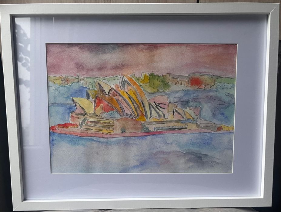 Операта в Сидни (Sydney Opera House) – оригинален акварел с рамка